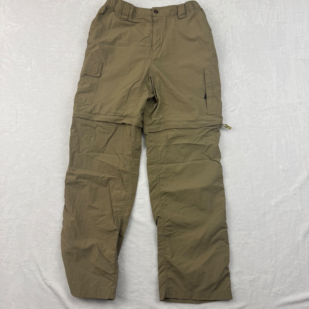 Canyon Creek Mens Convertible Hiking Cargo Pants Brown Nylon Zip Off Shorts L